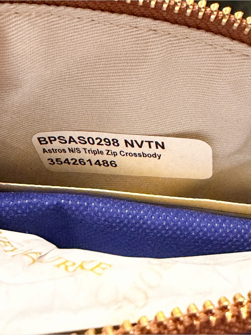 Dooney & Bourke Navy and Brown Crossbody Bag with Houston Astros Logo - Picture 3 of 3